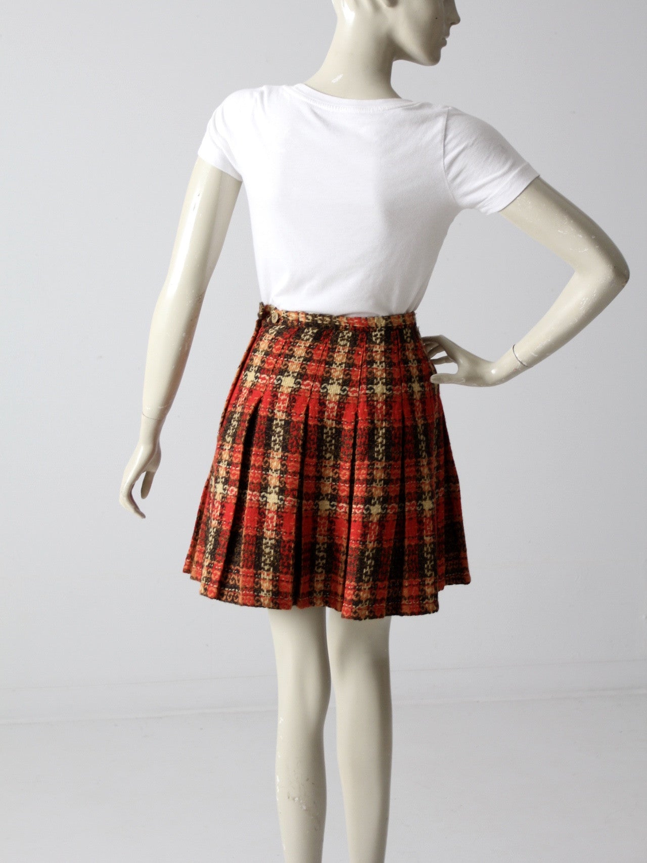 Vintage 1960s Plaid Mini Skirt 86 Vintage 