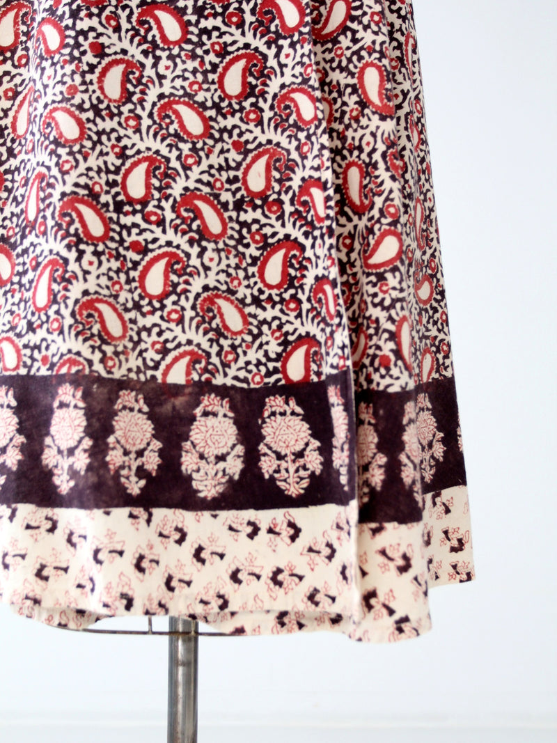 vintage 70s block print wrap skirt – 86 Vintage