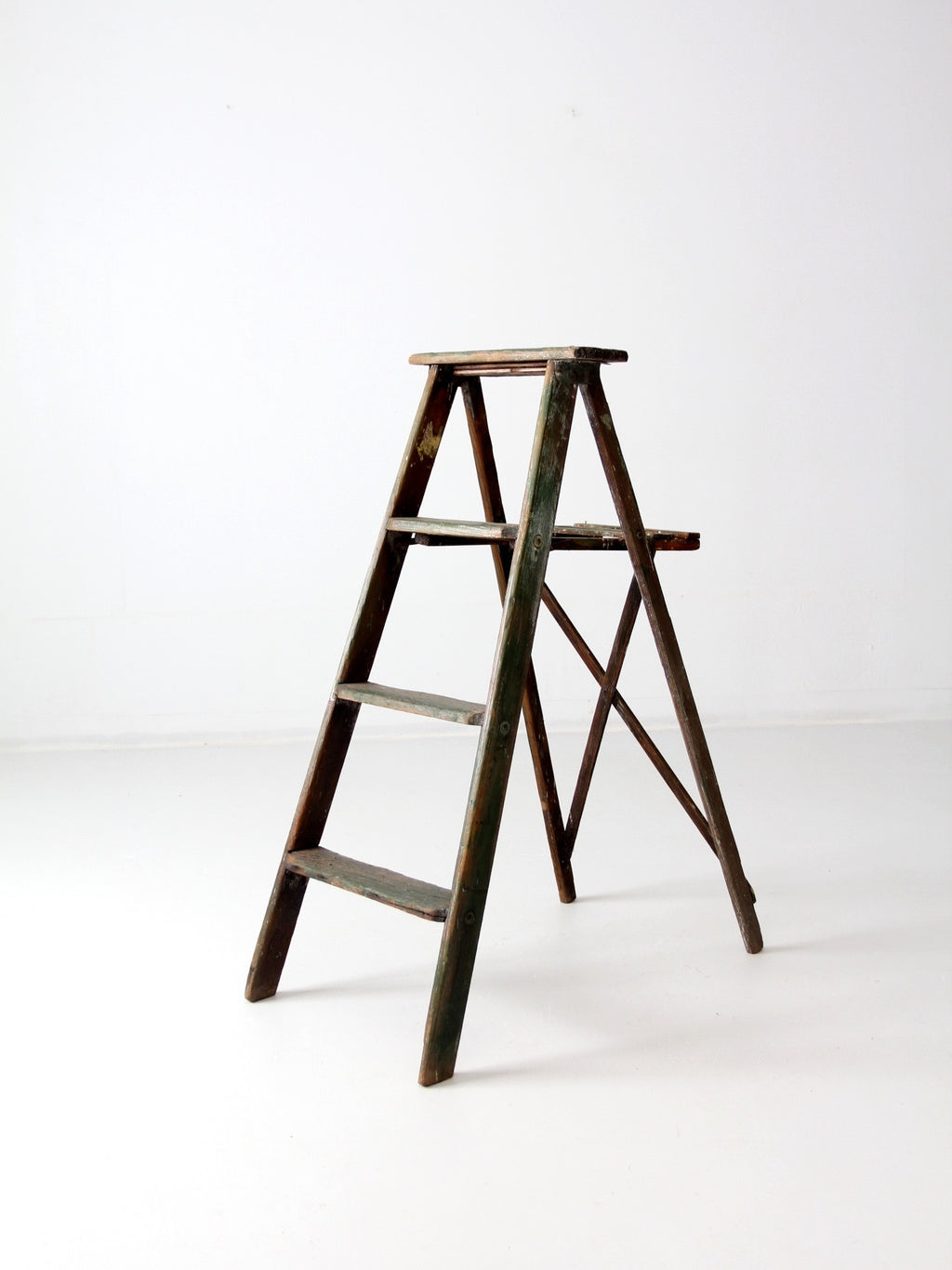 vintage green wood ladder – 86 Vintage
