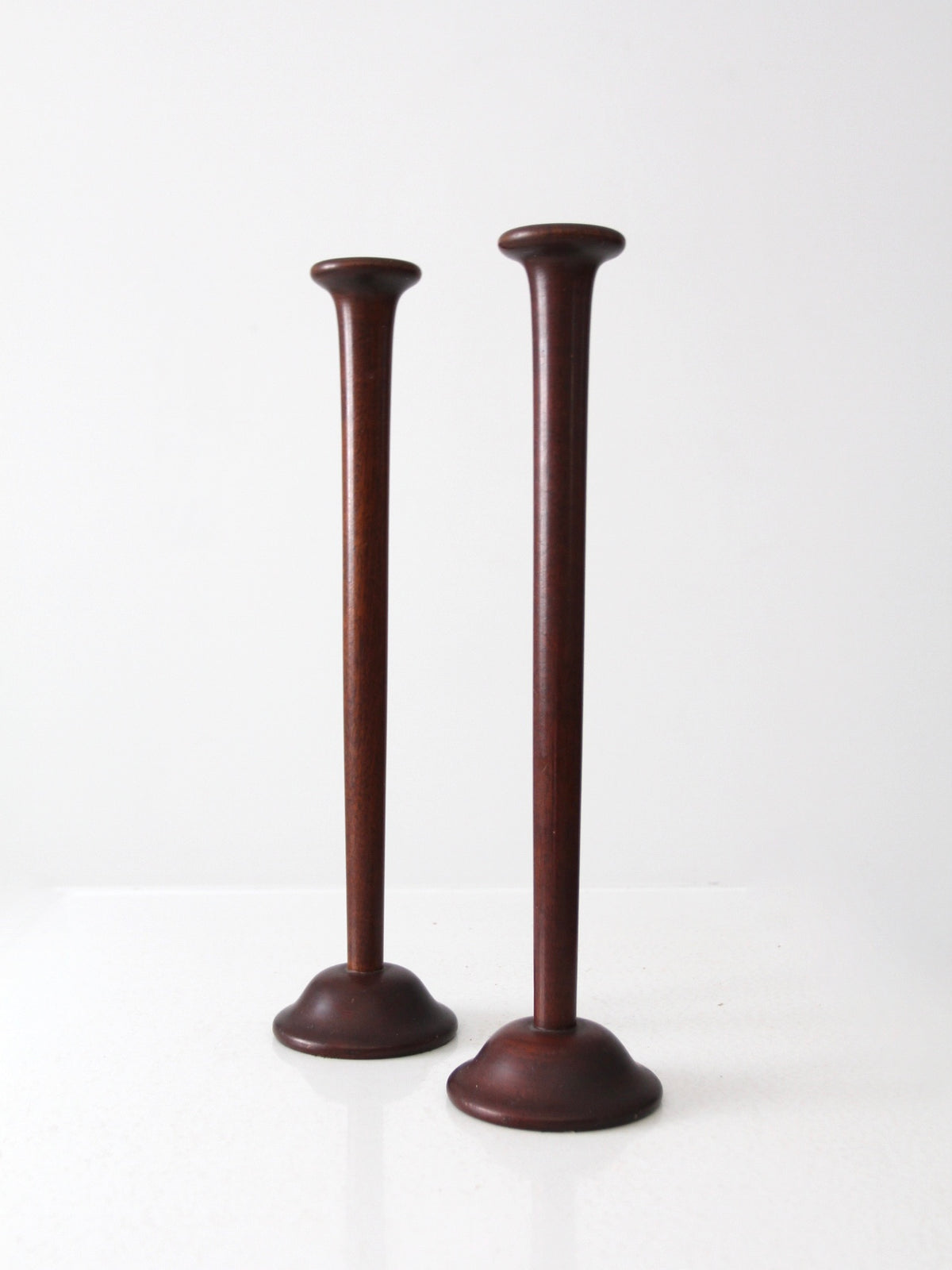 vintage wooden candlestick holders pair – 86 Vintage