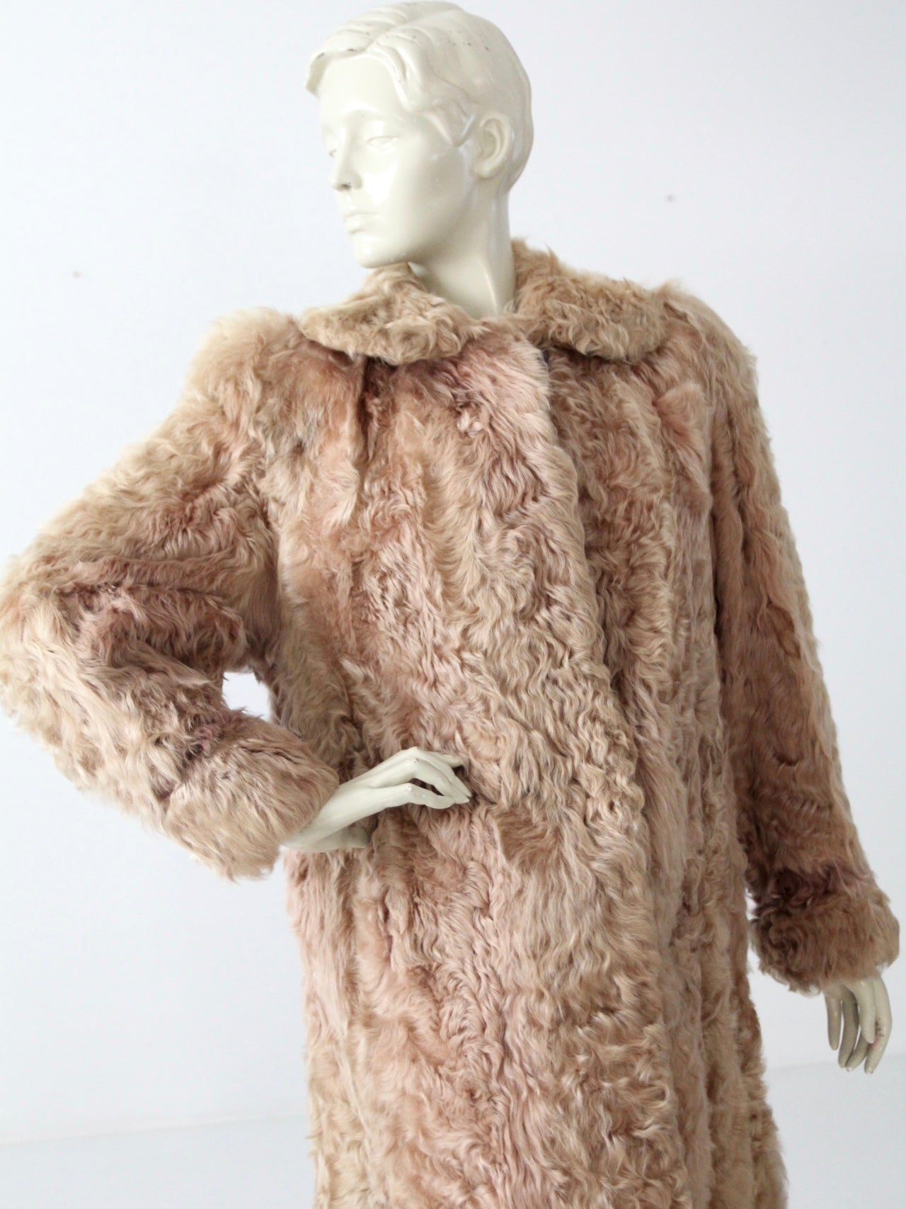 Vintage Rhombergs Curly Lamb Fur Coat 86 Vintage 