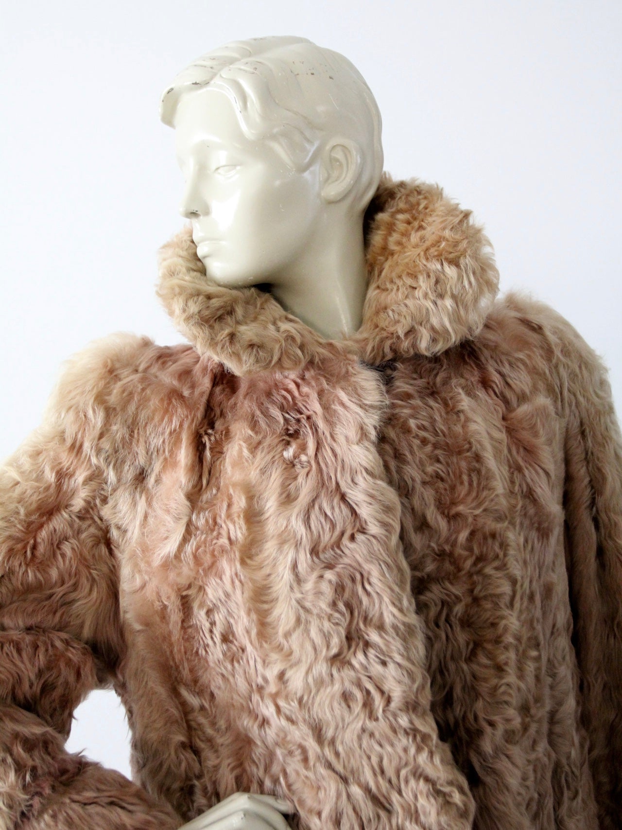 Vintage Rhombergs Curly Lamb Fur Coat 86 Vintage 