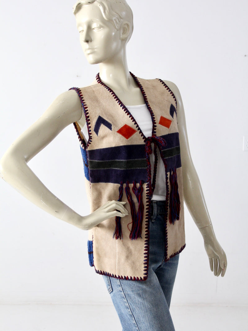 vintage 70s suede and knit hippie vest – 86 Vintage