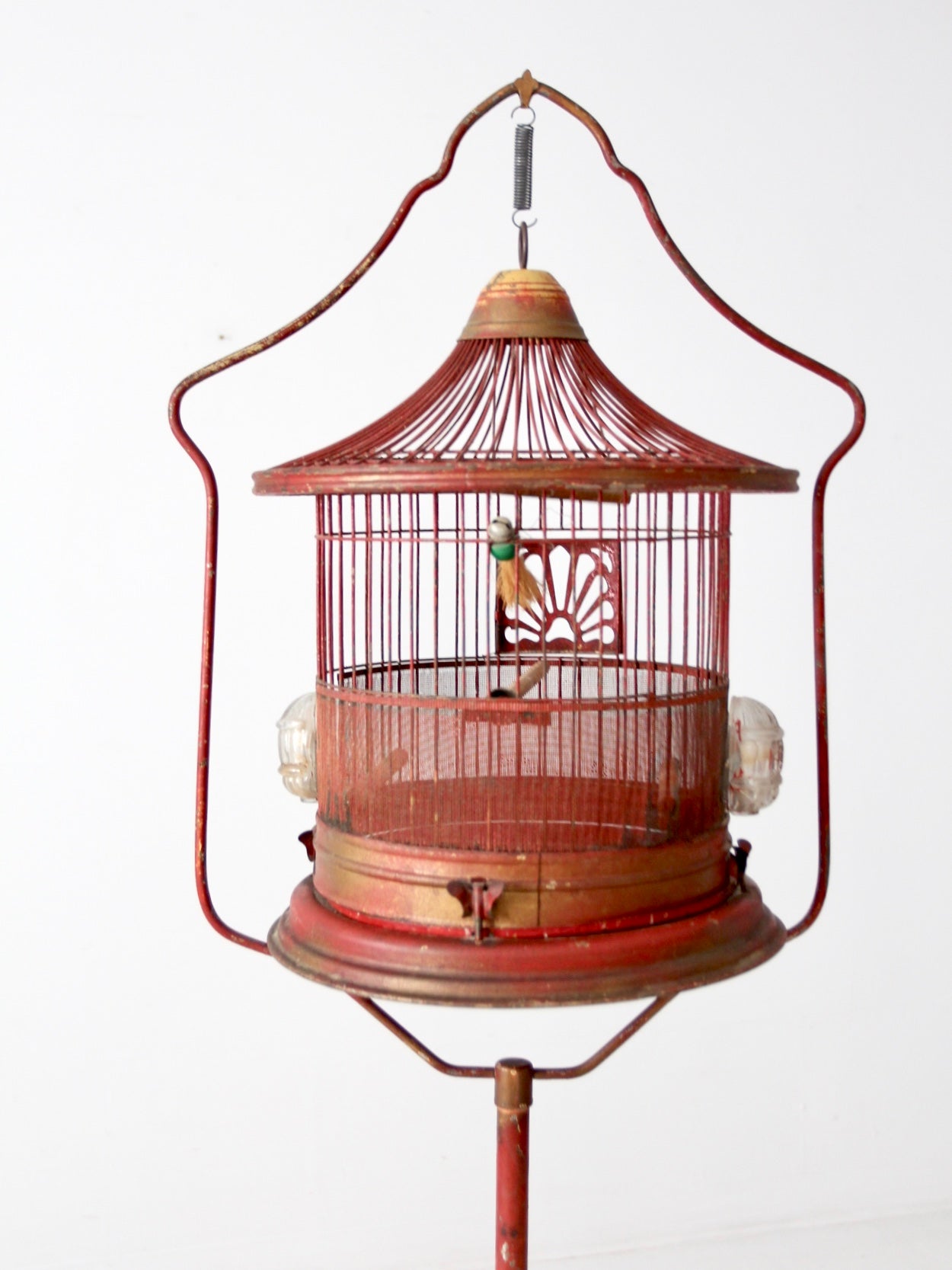 Antique Bird Cage On Stand 86 Vintage 8171