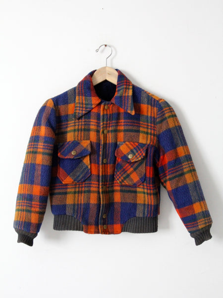 vintage plaid wool bomber jacket – 86 Vintage