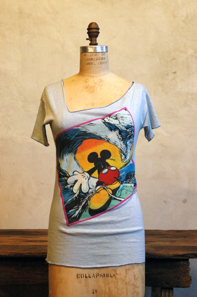 Vintage 80s Mickey Mouse Surfing T-Shirt