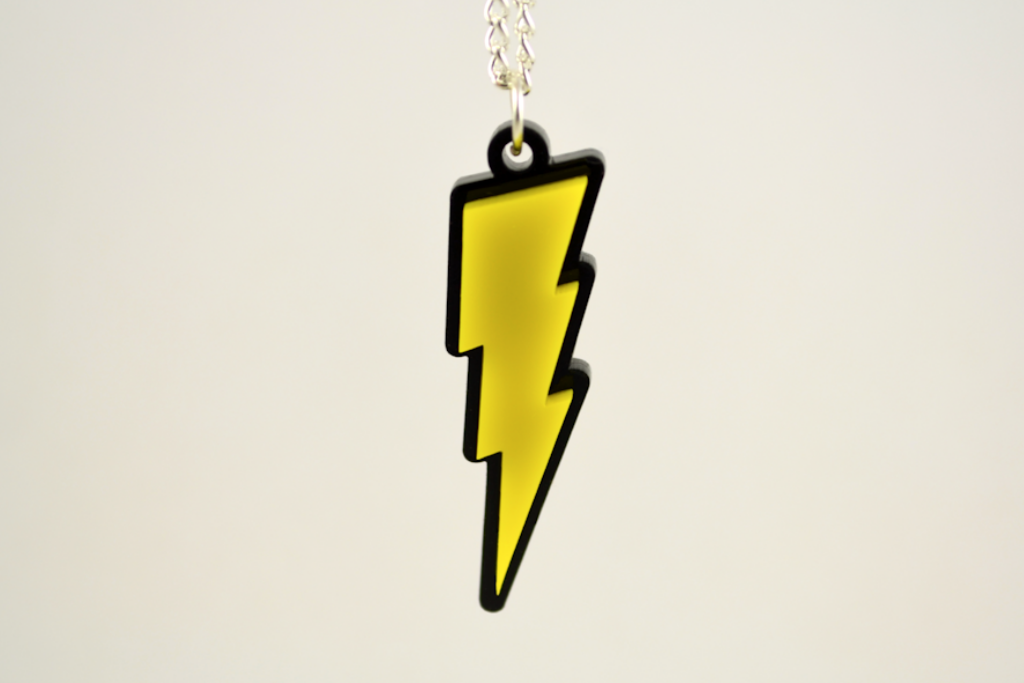 Pokemon Pikachu Lightning Bolt Necklace - Laser Cut Acrylic – LicketyCut