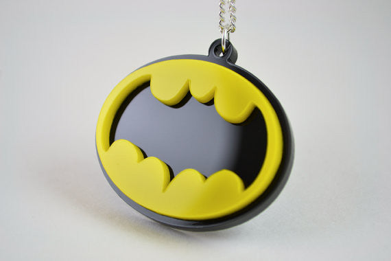 Retro Batman Necklace - Laser Cut Acrylic – LicketyCut