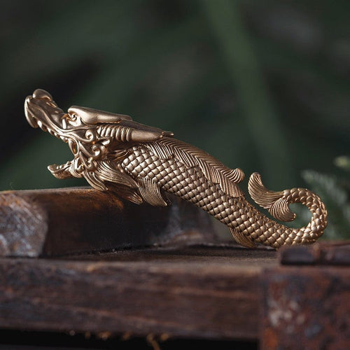 Dragon Head Beads Brass Base Antique Silver Brass Copper Dragon