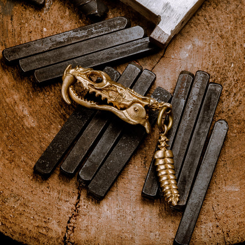 Mamba Knife Bead, Paracord Lanyard Bead, Key Chain Bead, EDC Bead, Leather Bead Made of Bronze - Mamba Knife Bead, Paracord Lanyard Bead, Key Chain
