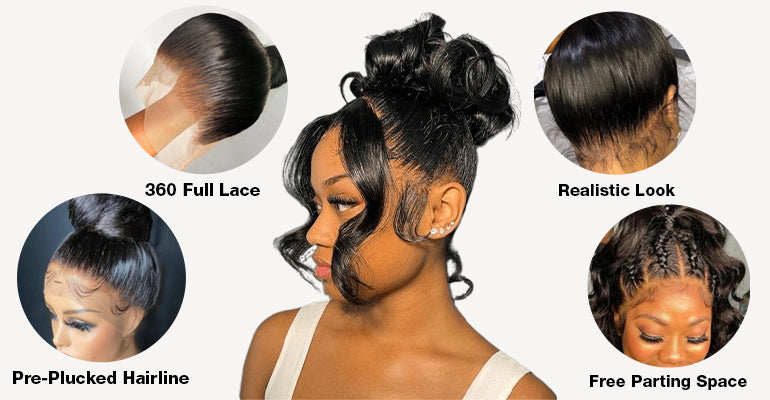360 Lace Frontal Ponytail Wig Human Hair