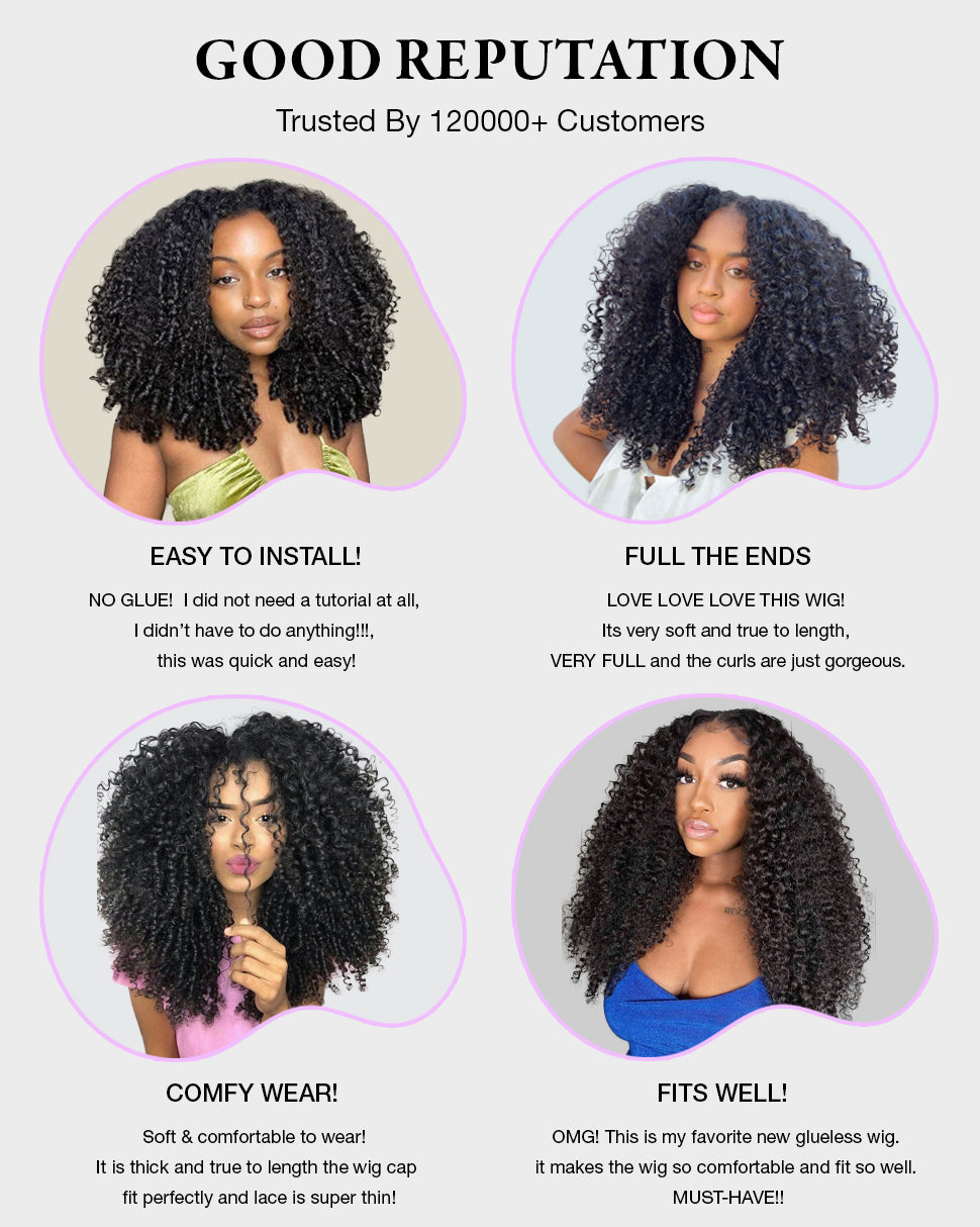 250% Density Popping Curly HD Lace Front Wigs Pre bleached Glueless Ready To Go Human Hair Wigs