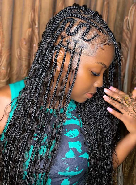 Bohemian Braids with Snaky Cornrows