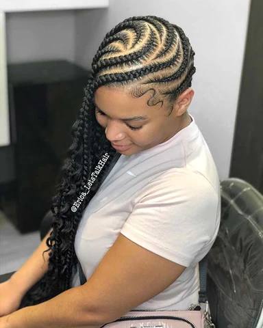 Bohemian Box Braids with A Side Swoop