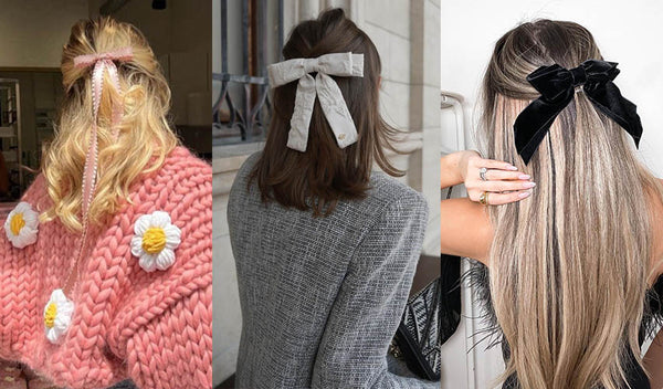 diffferent color and fabric hair bow