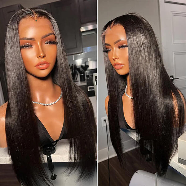 natural black straight wig