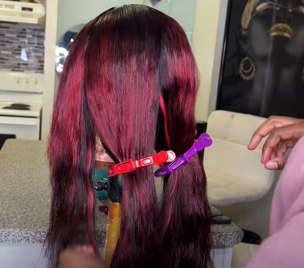 section the hair and secure with big clip