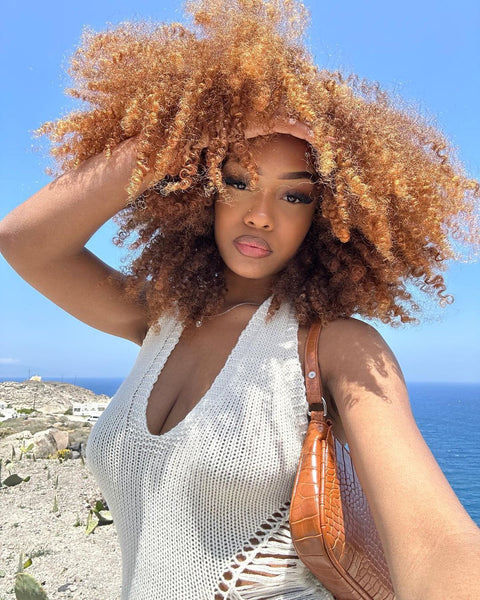 Sunkissed Honey Blonde Afro Curly