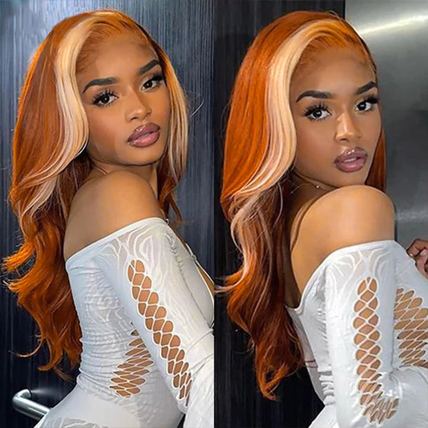 Shipwreck Allieret stum Ginger Wig With Blonde Highlights Colored Lace Front Wigs Body Wave Om –  Hermosa Hair