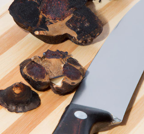diy mushroom decoctions chaga mushrooms on cutting board - Culinary Solvent
