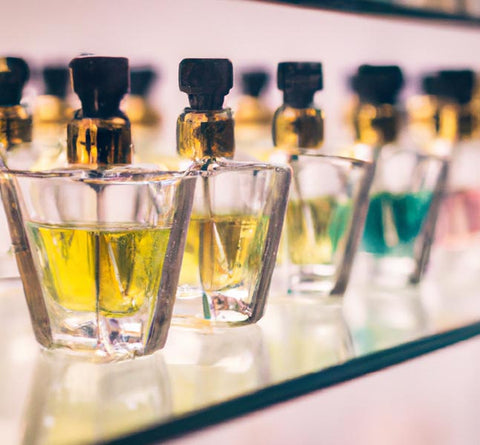 diy hobbyists perfumes in glass display case - Culinary Solvent