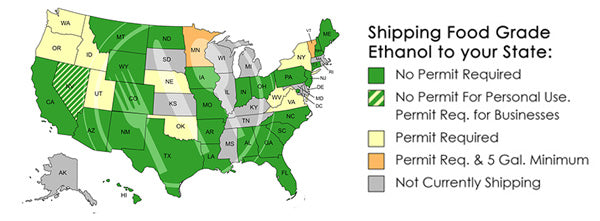 Food Grade Ethanol Permit Map - Culinary Solvent