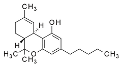 THC molecule after decarboxylation