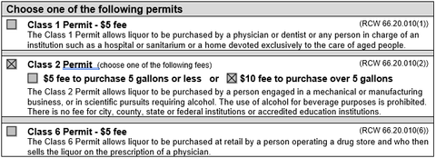 Washington Permit Step 2