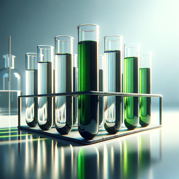 green food dye in a test tube