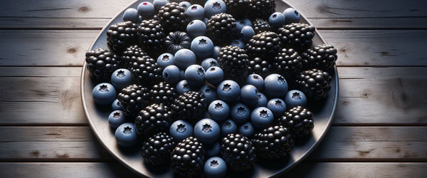 blueberries and black berries for making homemade purple food coloring