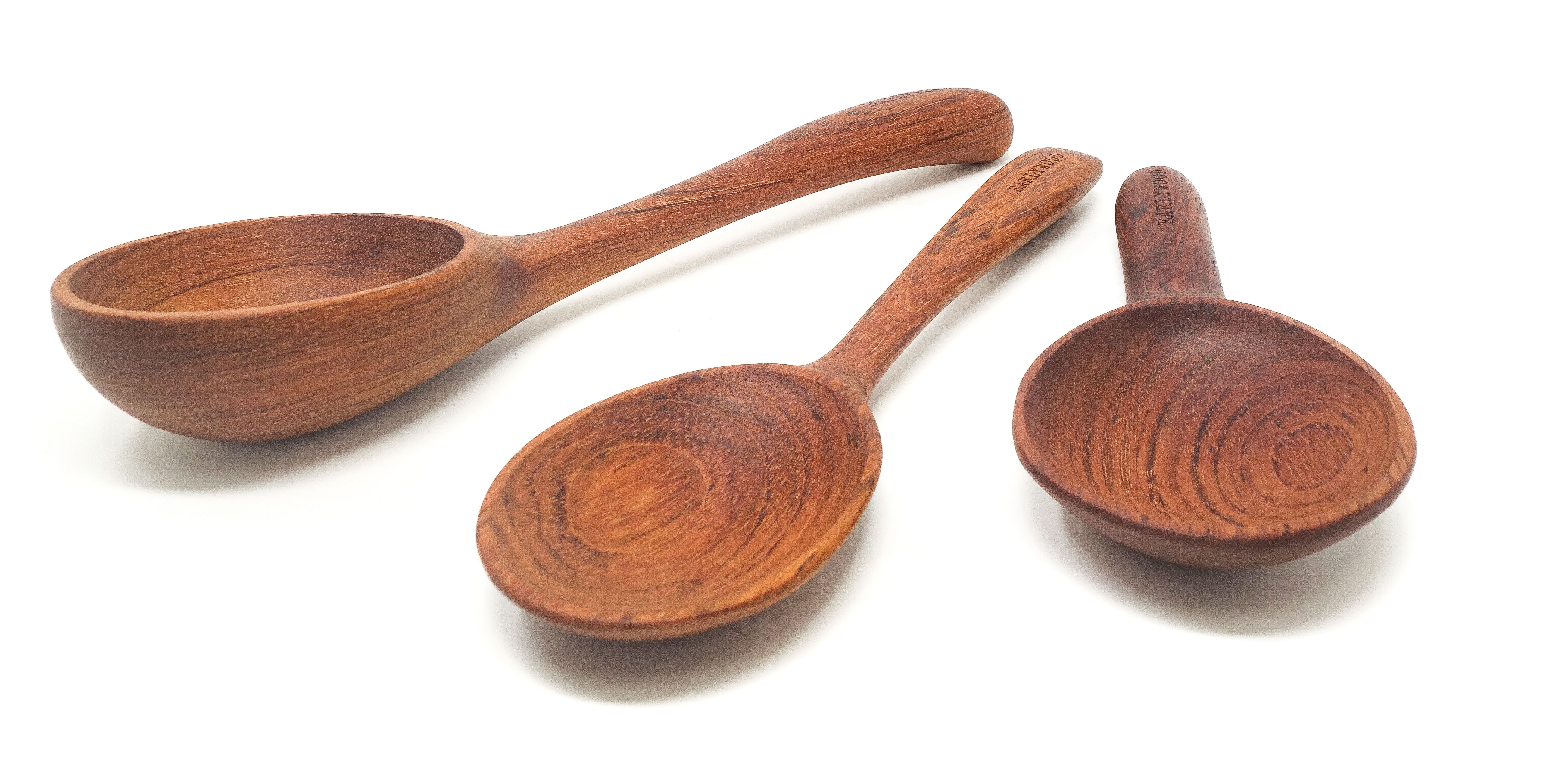 Wooden serving spoon set gift