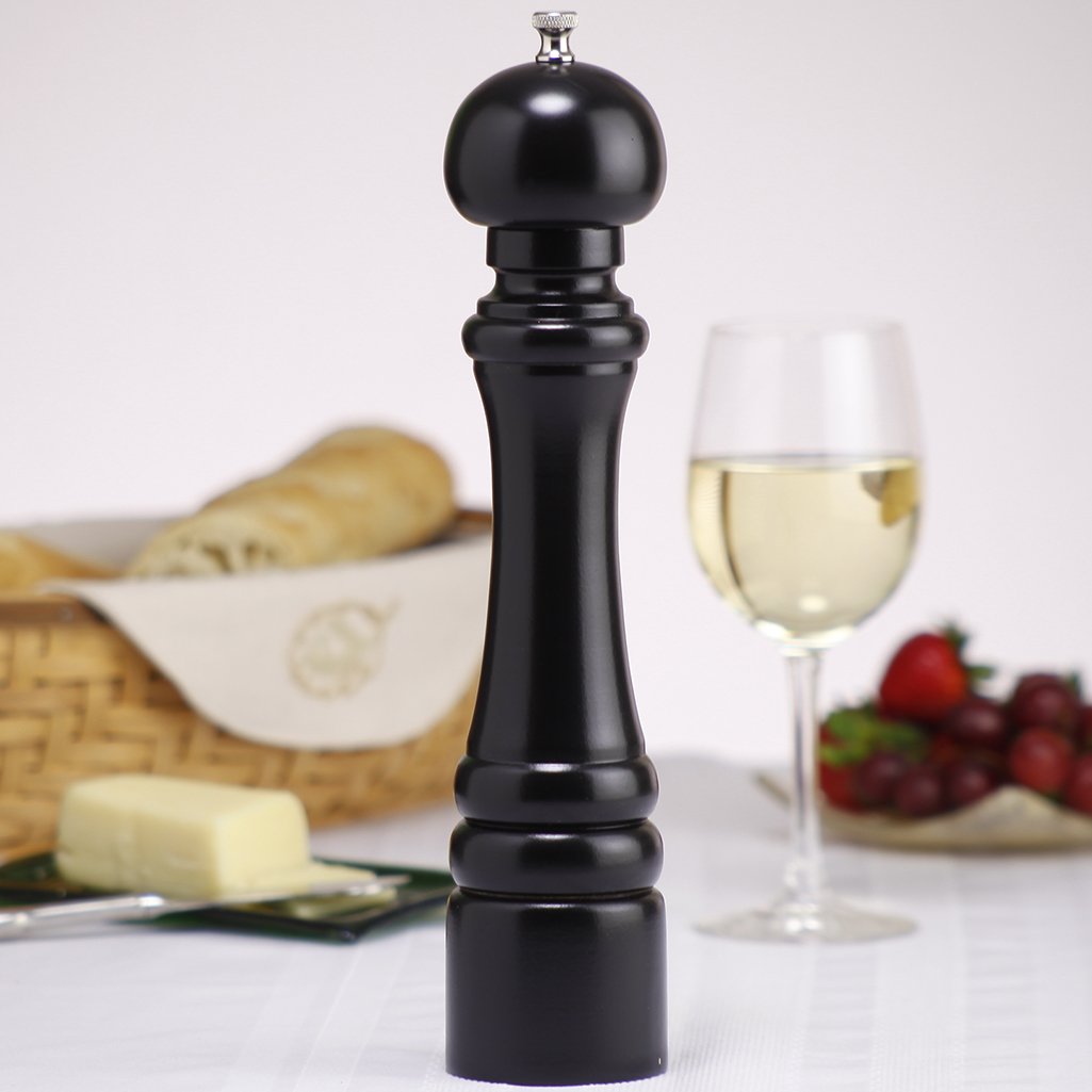 Elegant ebony pepper mill handcrafted in America