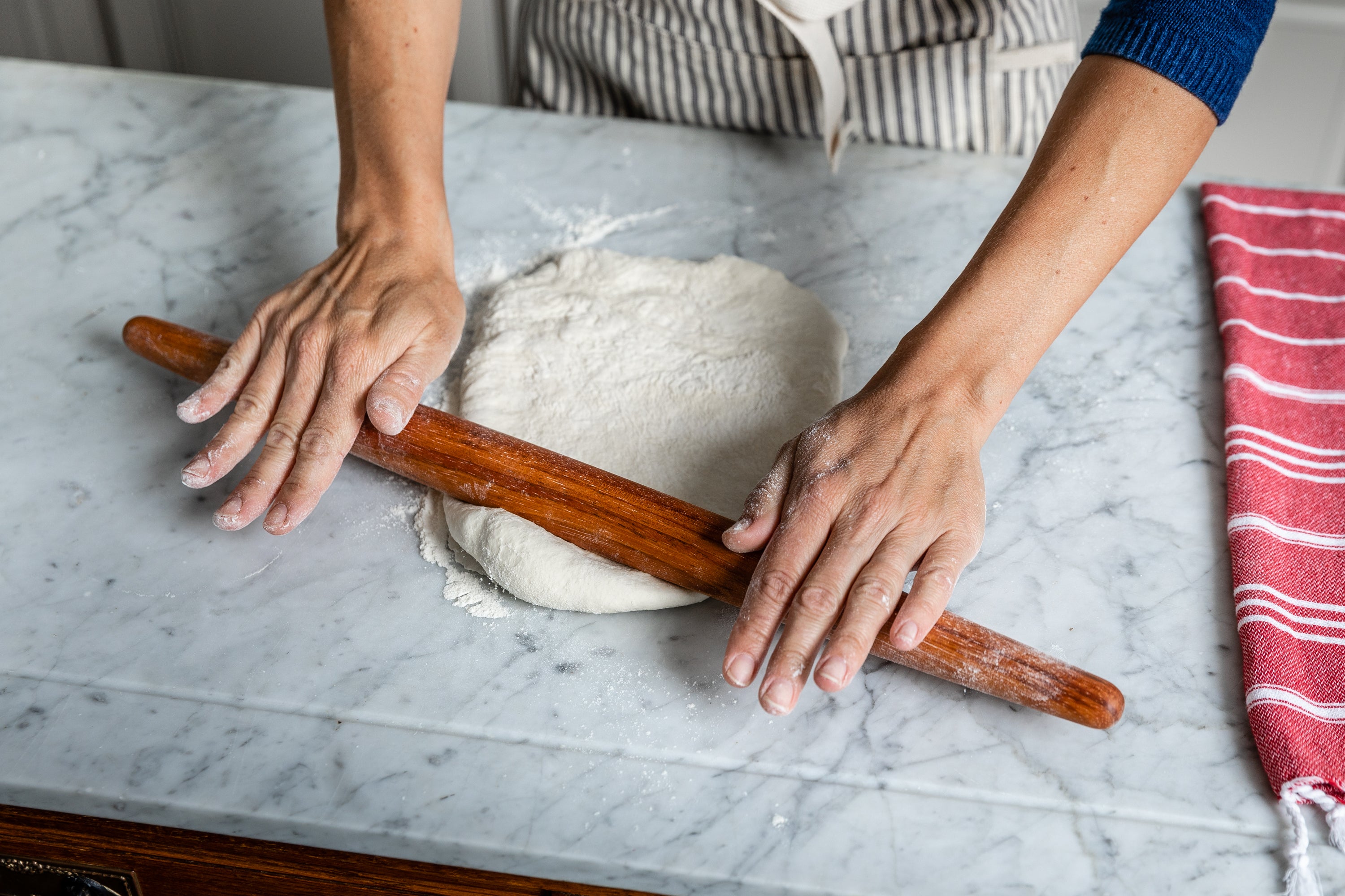 Tapered wooden rolling pin made in the USA