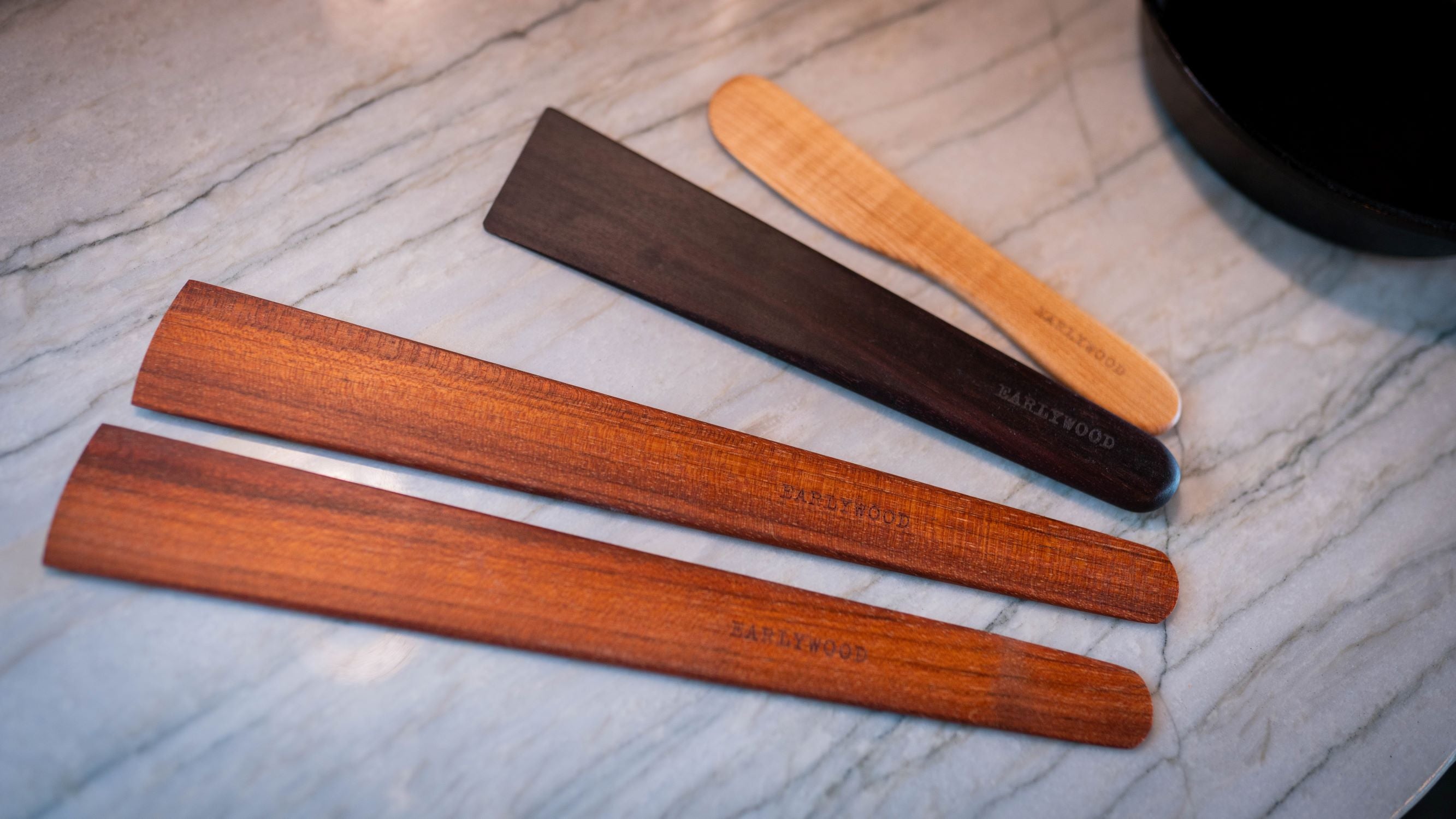 Handmade 4-piece wooden spatula set