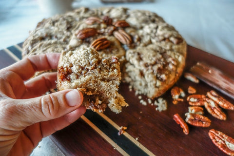 healthy easy cinnamon cardamom roll buns with walnuts or pecans