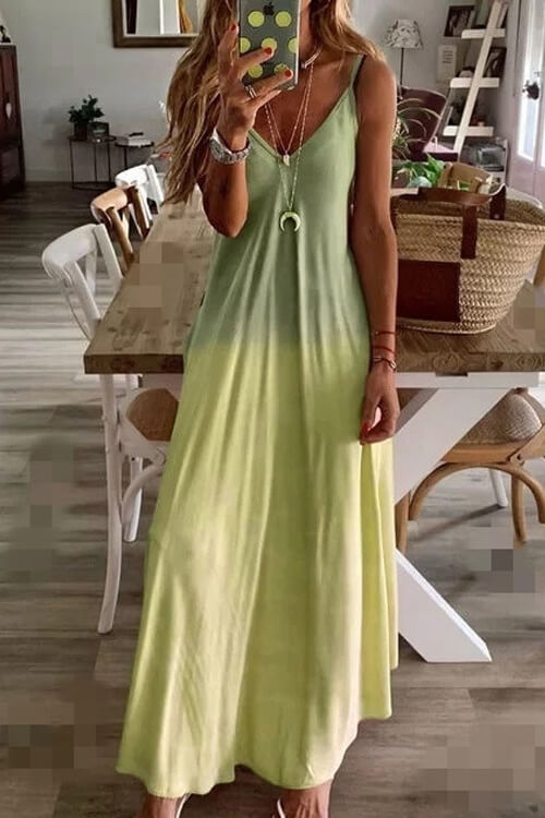 v neck sleeveless maxi dress