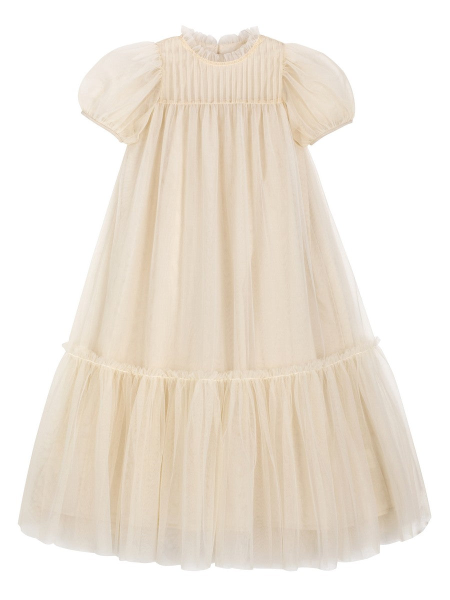 C'era Una Volta Cream Tulle Long Sleeve Kate Dress | Children's ...