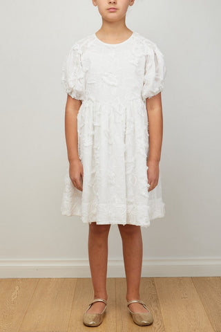 Petite Amalie White Siena Applique Dress