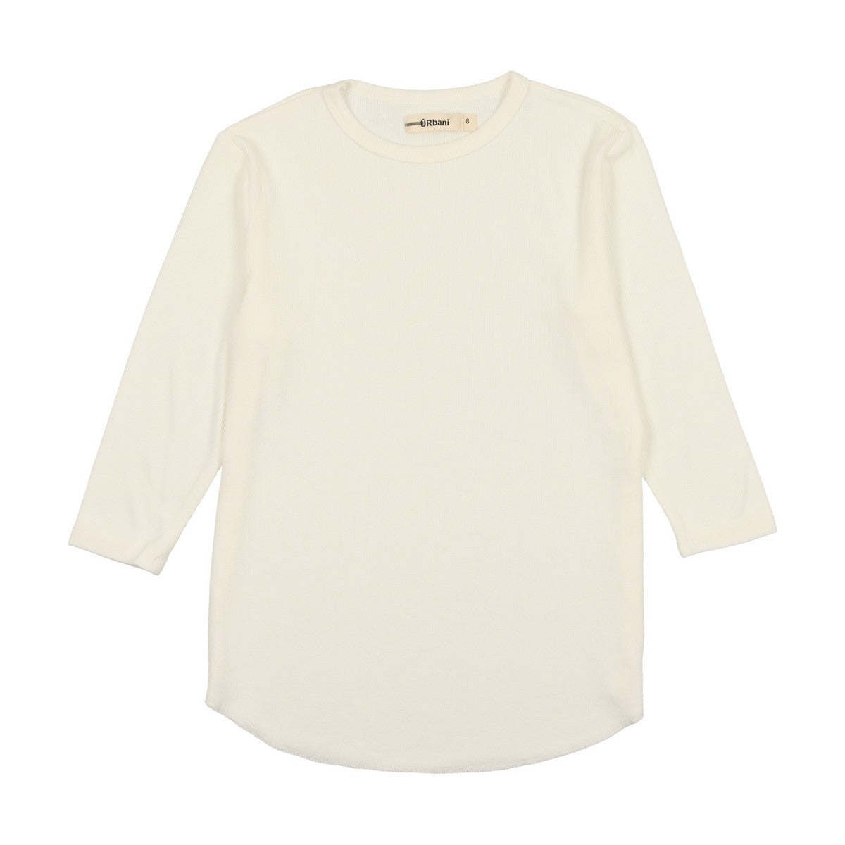 Urbani Cream 3/4 Sleeve Ribbed Tee