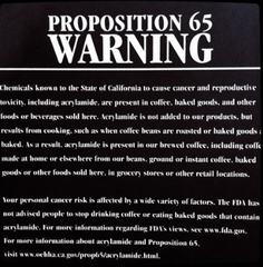 Proposition 65 Warning - California Residents only