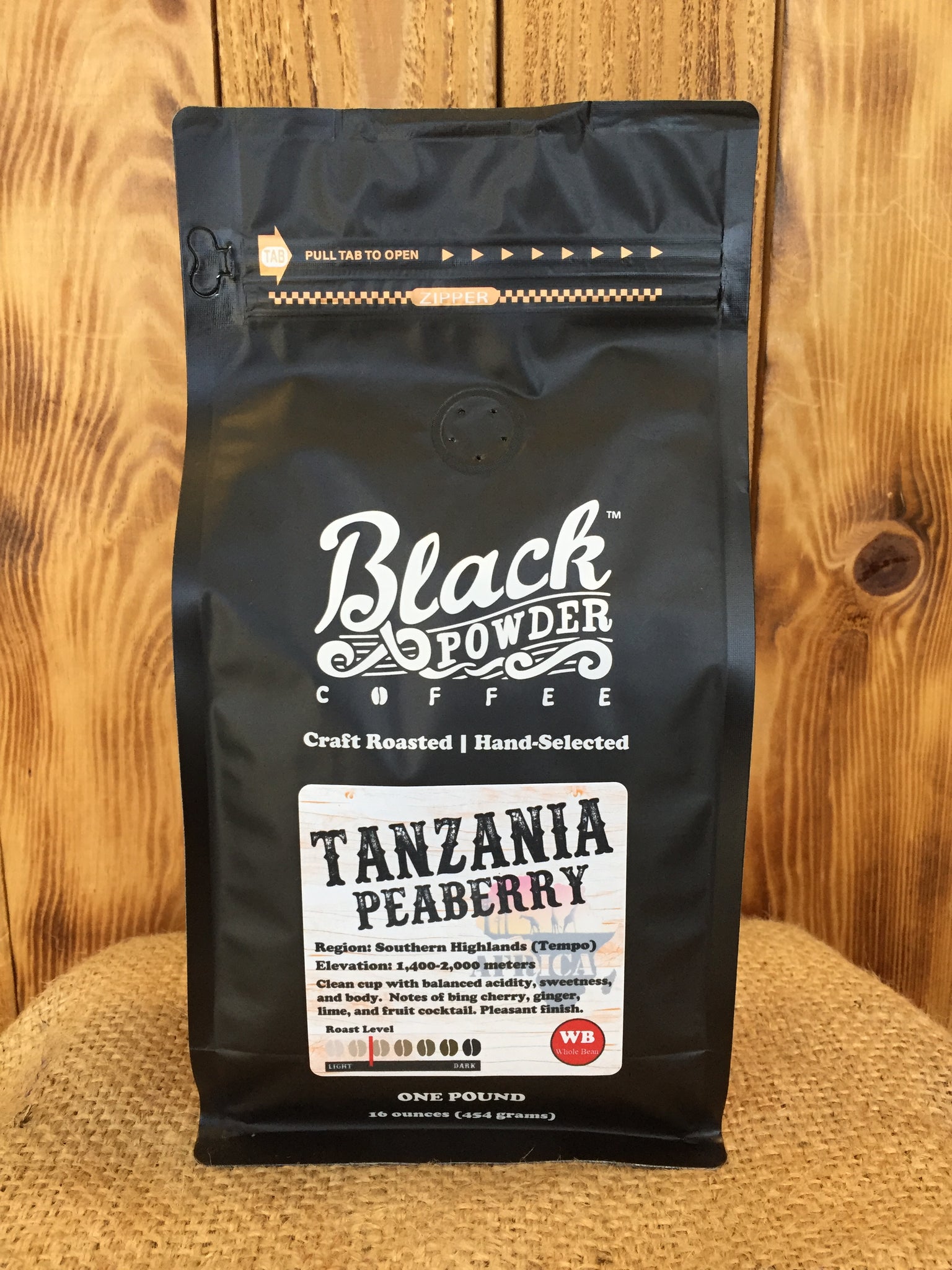 Tanzania Peaberry Coffee Medium Roast Black Powder Coffee