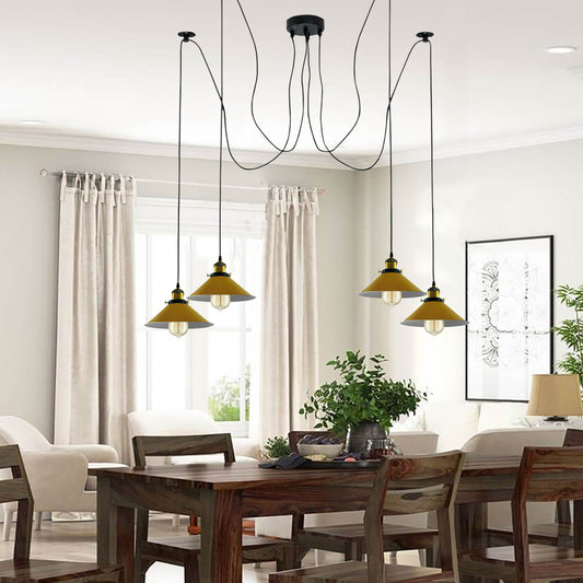 Modern large spider Braided Pendant lamp 1heads Clusters of Hanging Yellow Cone Shades Ceiling Lamp Lighting~3432