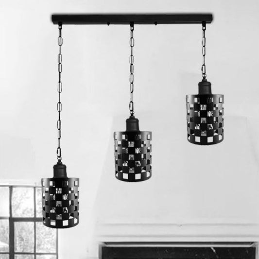 Industrial Vintage Retro Drum Cylinder shape Various colours Metal Ceiling 3 way rectangle Pendant cage Lights E27~4001