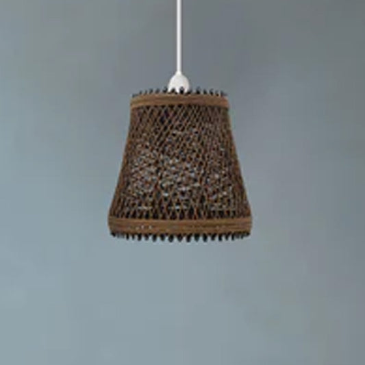 Woven Rattan Creative Lamp Cage With Free Reducer Plate ~1970