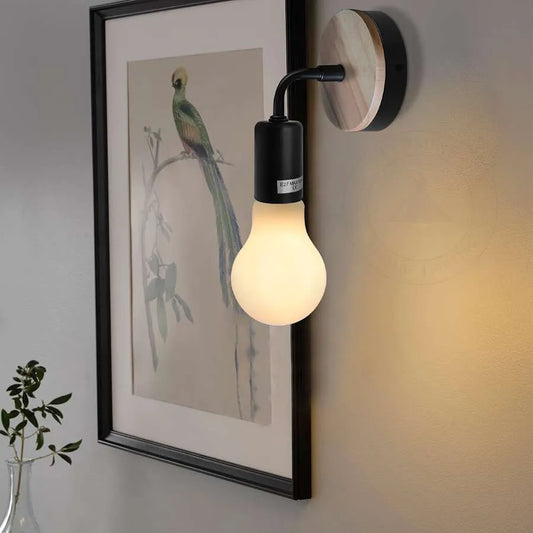 Wood Metal Wall Lamp