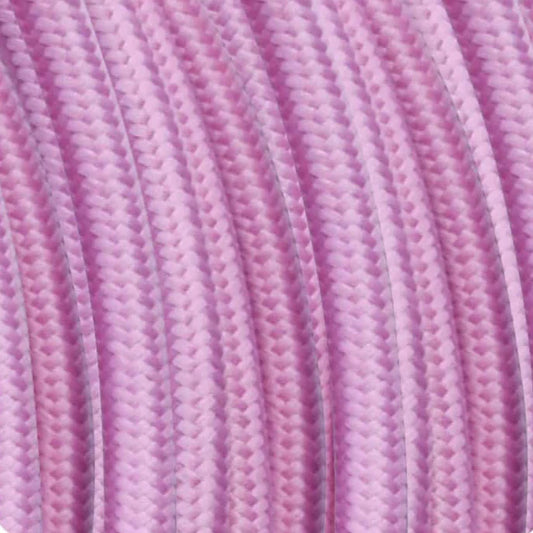 Tissu tressé Vintage rond à 3 conducteurs, 10m, câble flexible rose bébé, 0.75mm ~ 4573