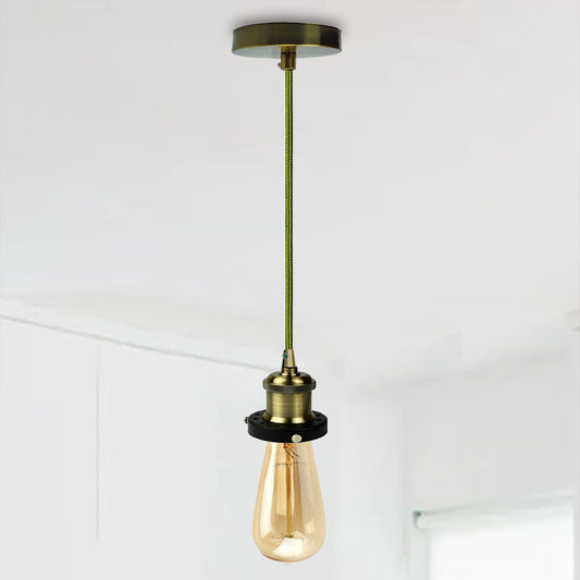 LEDSone Industriel Vintage Noir Suspension Ensemble de Lampes E7 Support avec câble réglable ~ 3259