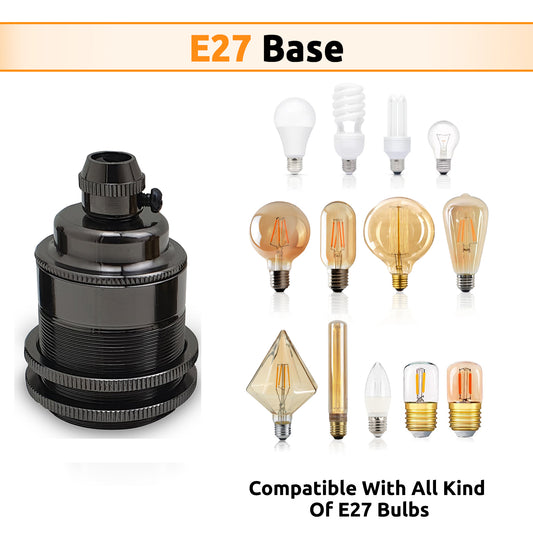 Threaded Holder Copper E27 Base Screw Thread Bulb Socket Lamp Holder~2742