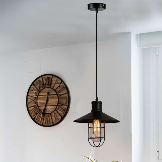 Black single ceiling pendant light Adjustable cable