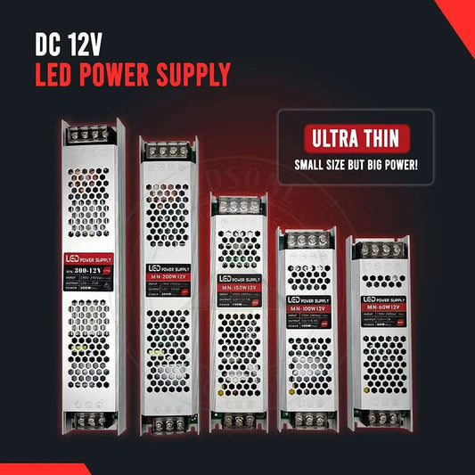 LED Driver Ultra Slim DC 12V IP20 60w to 300w Constant Voltage Transformer